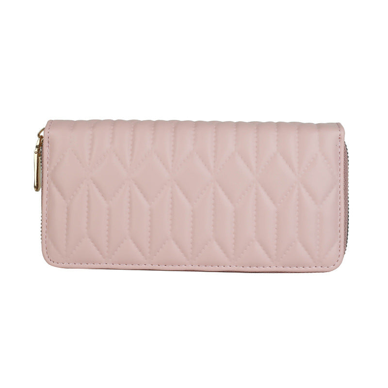 Women's Spring Indentation Mid-length Clutch Fashion Solid Ladies Wallets