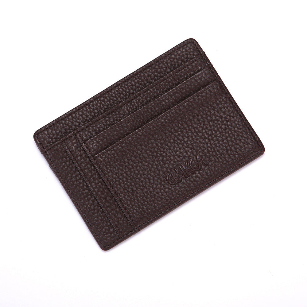 Women's & Men's & Litchi Leather Large Capacity License Card Holder