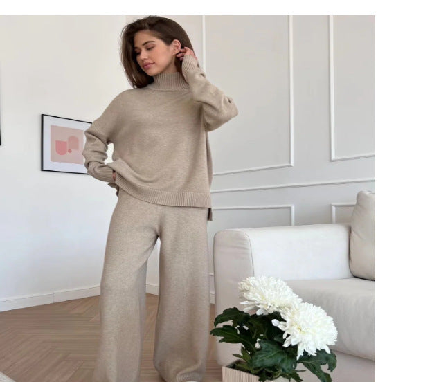 Women's Knitting Idle Style Temperament Leisure Wide Suits