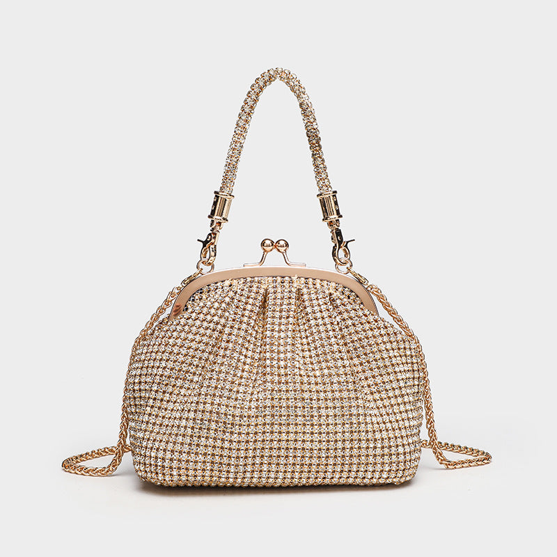Women's Rhinestone Portable Shell Bezel Setting Brick Crossbody Bags
