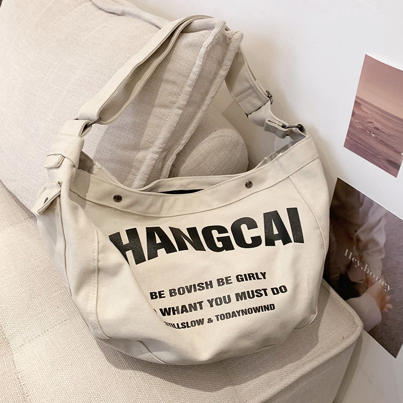 Women's Canvas Large Capacity Fashion Cloth Broadband Shoulder Bags