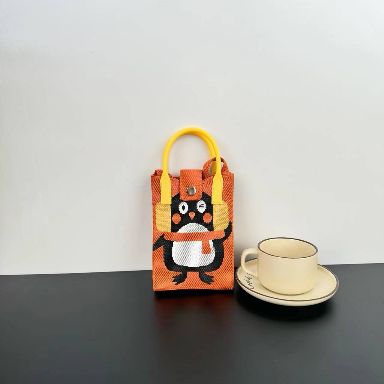 High Sense Mobile Cartoon Knitted Dopamine Bags