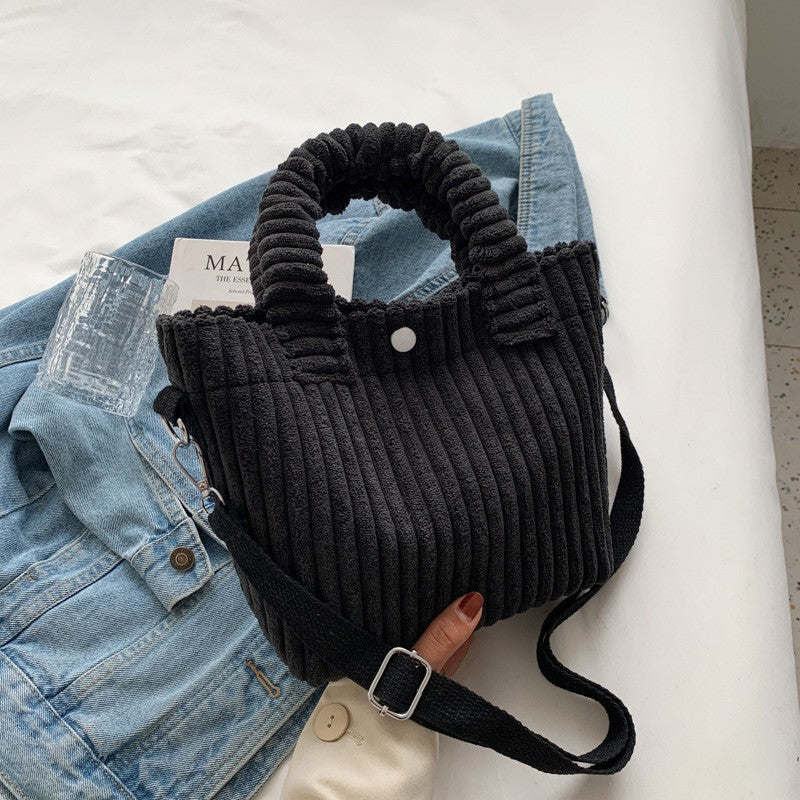 Beautiful Stylish Niche Corduroy Plush Cute Shoulder Bags