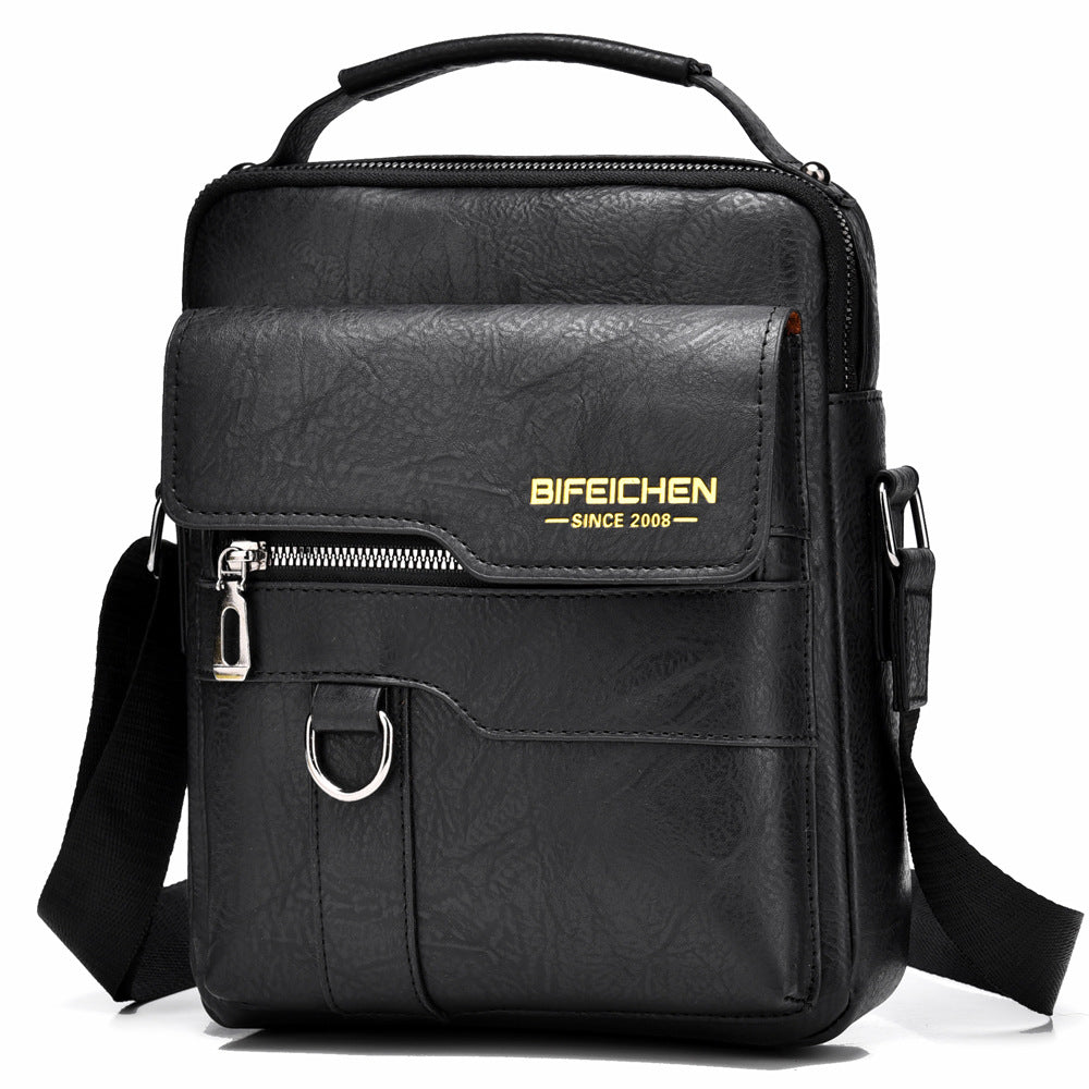 Men's Classic Retro Vertical Portable Leather Men's Shoulder Bags