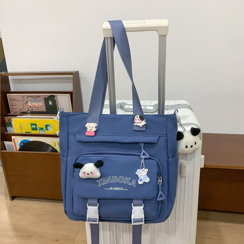 Women's Fashion Solid Color Wide Strap Portable Backpacks