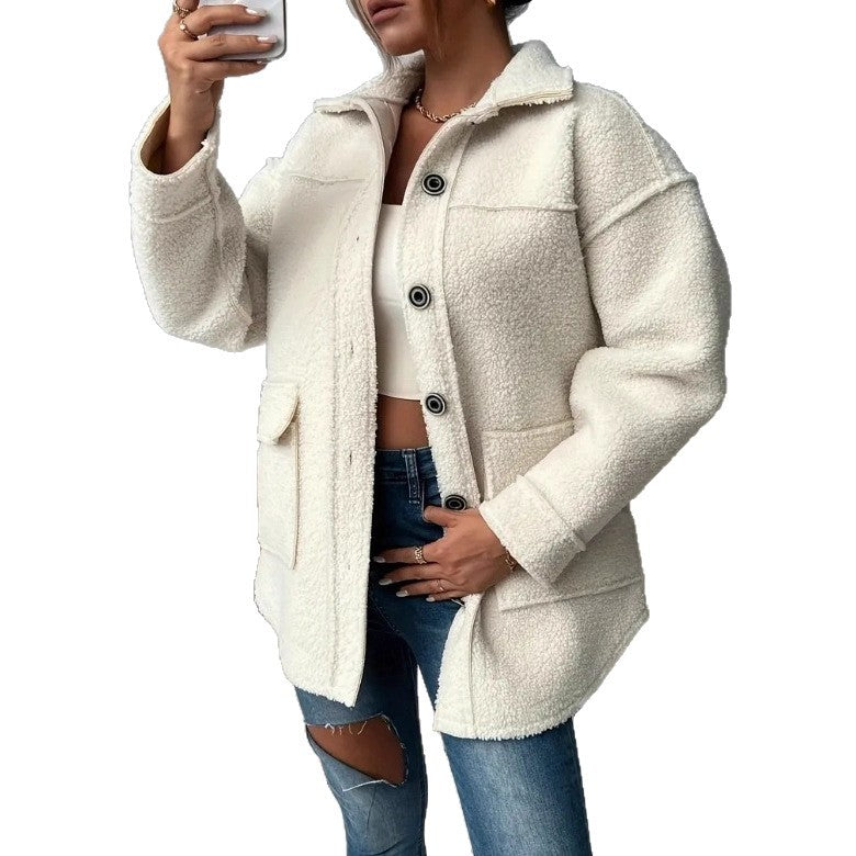Women's Ladies Fashion Casual Loose Lapels Female Coats