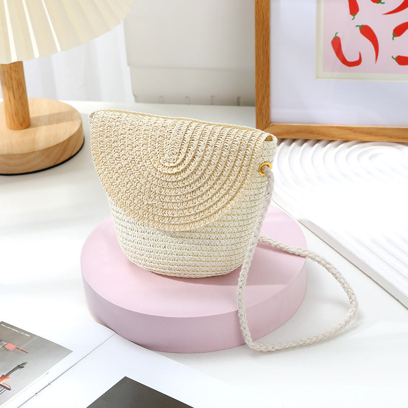 Women's Summer Seaside Holiday Straw Colorful Woven Bags