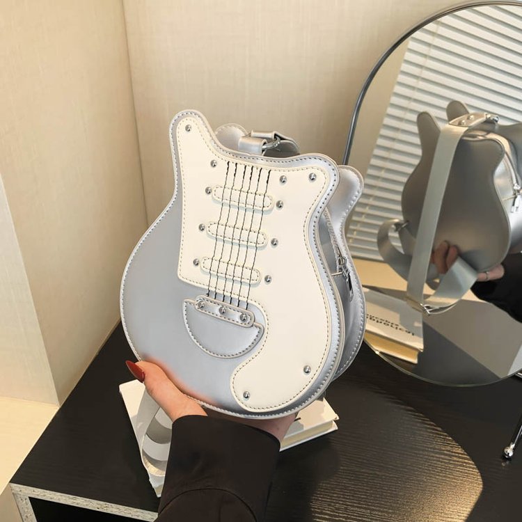 Women's Single Guitar Style Rivet Personalized Creative Crossbody Bags