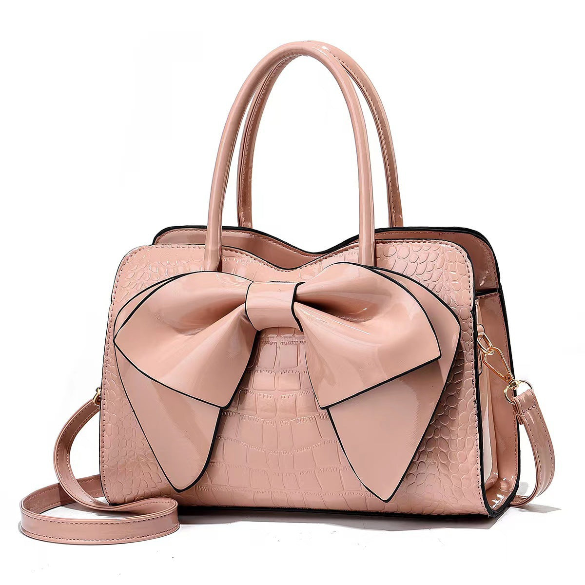 Women's Autumn Summer Fashion Crocodile Pattern Bow Crossbody Bags