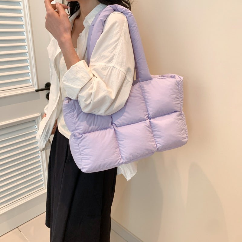 Puff Portable Classic Box Down Jacket Shoulder Bags