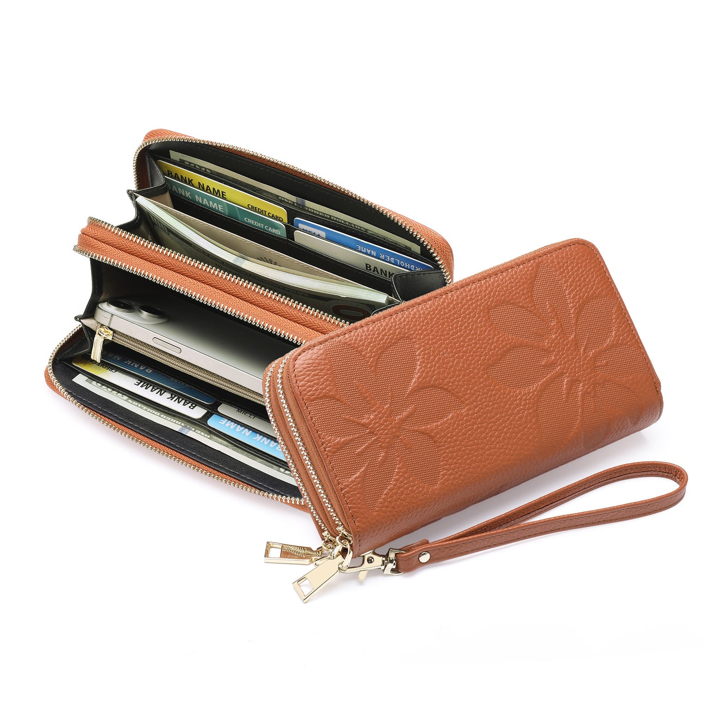 Women's Leather Large Capacity Long Top Layer Ladies Wallets