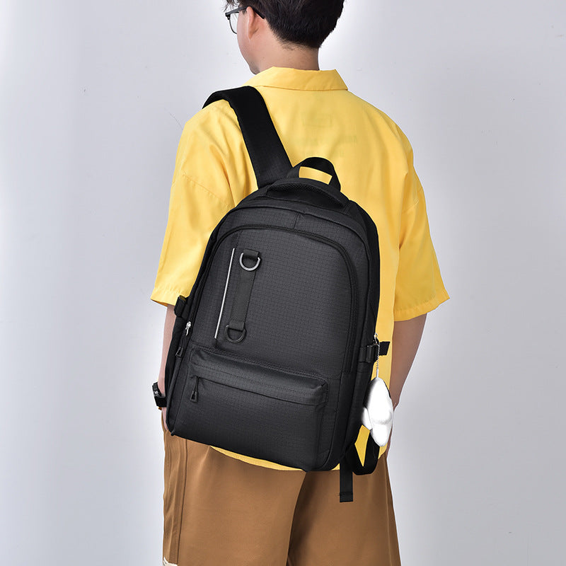 Korean Style Unisex Plaid Couple Large Backpacks