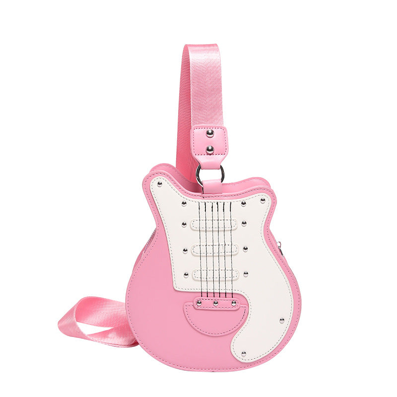Women's Guitar Shape Handmade Personality Creative Female Shoulder Bags