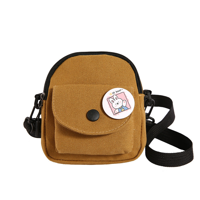 Women's Canvas Fashionable Korean Style Mobile Vintage Shoulder Bags