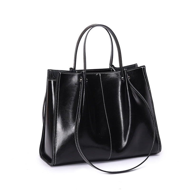 Capacity Portable Retro Commuter High-grade Oil Tote Bags