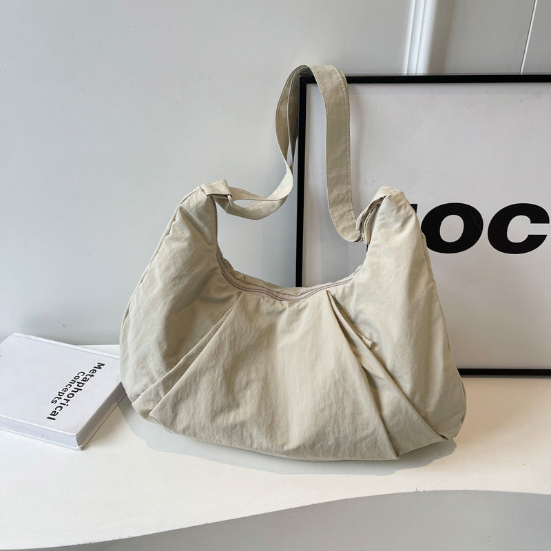 Korean Style Large Capacity Solid Color Crossbody Bags