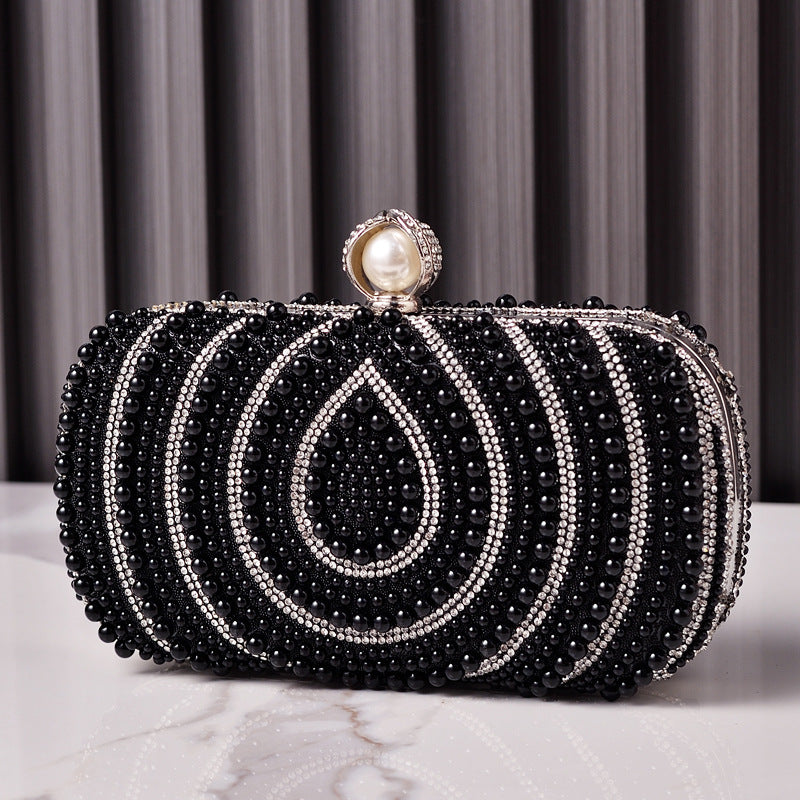 Women's Pearl Fashion Wedding Vintage White Cheongsam Evening Bags