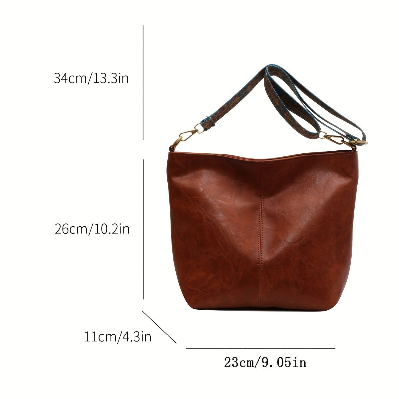Women's Large Capacity Retro Broadband Advanced Texture Crossbody Bags
