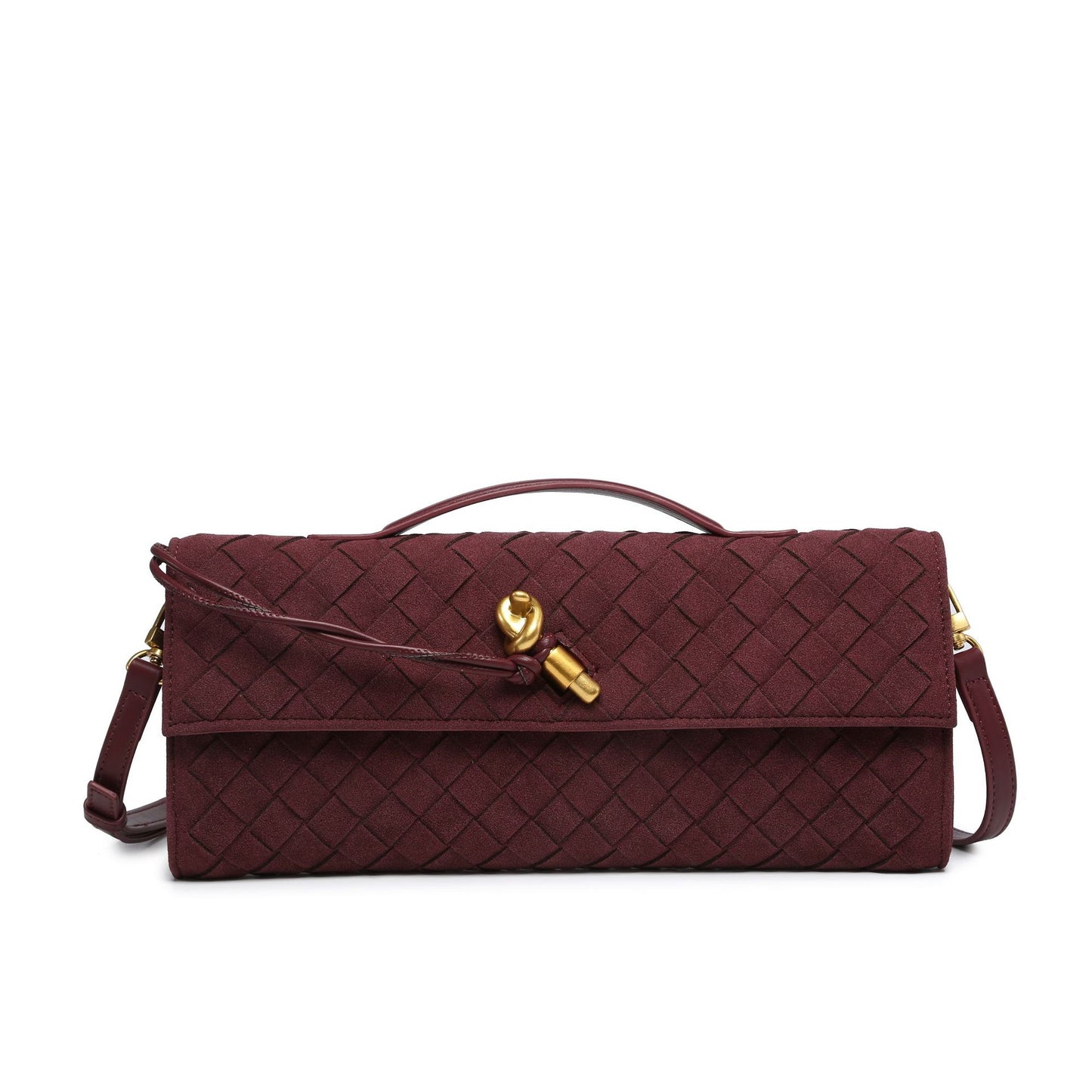 Suede Woven Dinner Single Mortise Horizontal Bags
