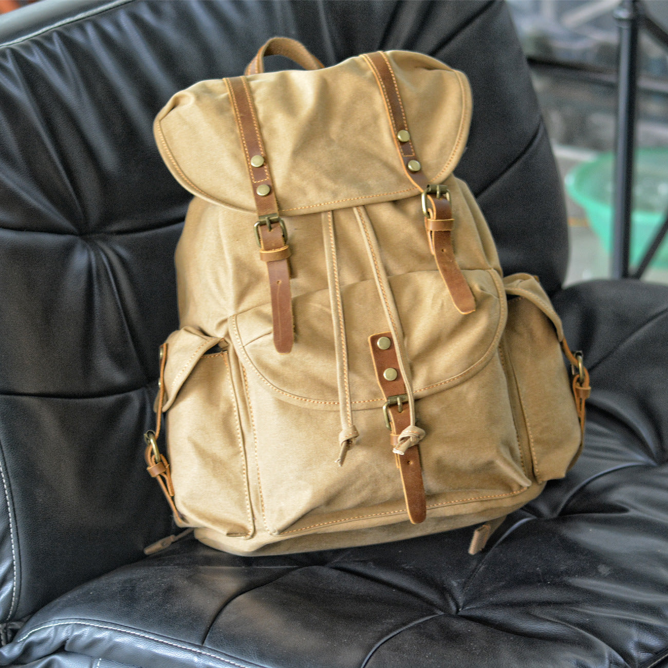 Men's Retro Canvas Large Capacity Early High Backpacks