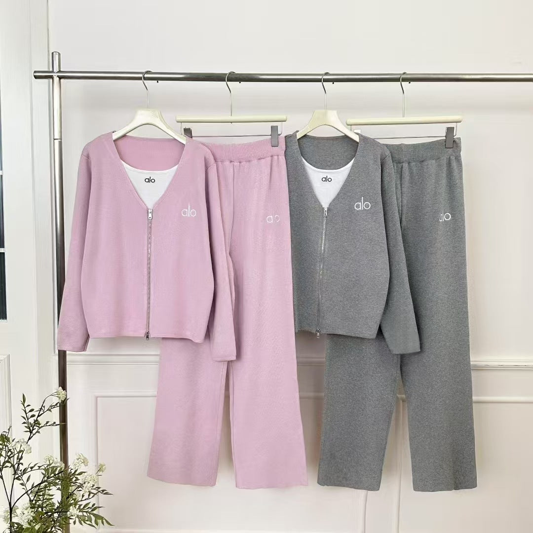 Women's Casual Style Knitting Fake Two-piece Korean Suits