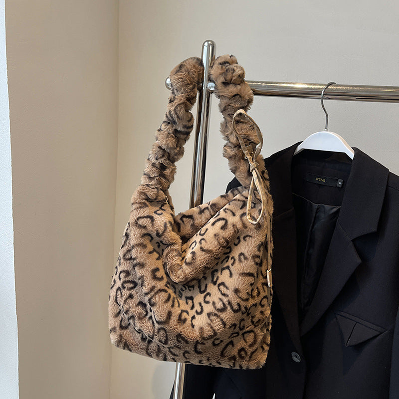 Women's Fur Vintage Leopard Print Street Trendy Crossbody Bags