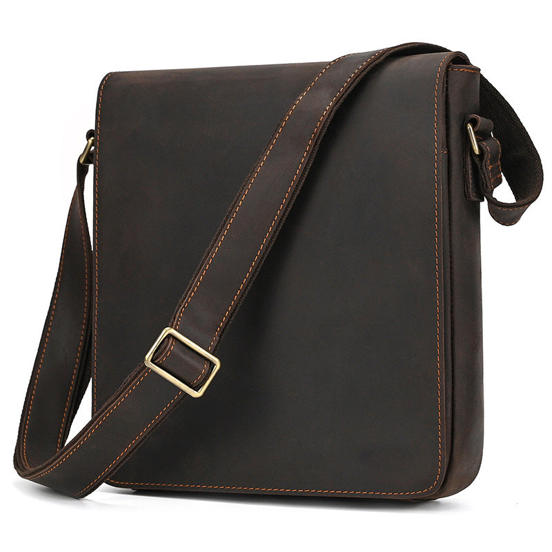 Men's Leather Crazy Horse First Layer Cowhide Men's Shoulder Bags