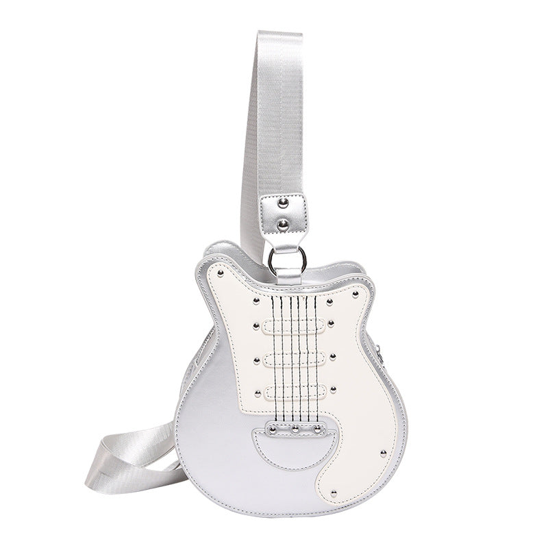 Women's Guitar Shape Handmade Personality Creative Female Shoulder Bags