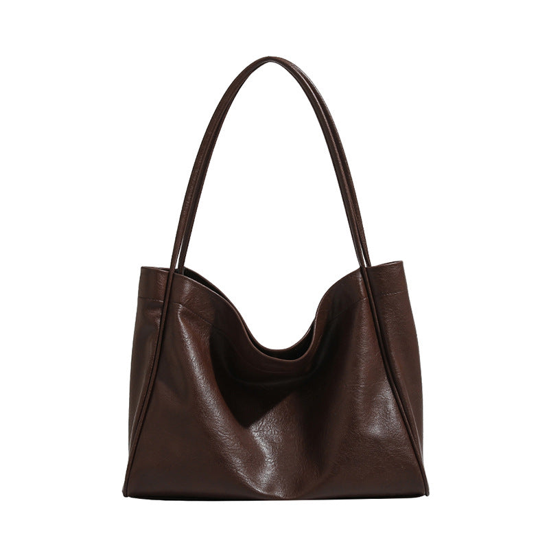 Women's Style Soft Leather Fashion Korean Large Tote Bags