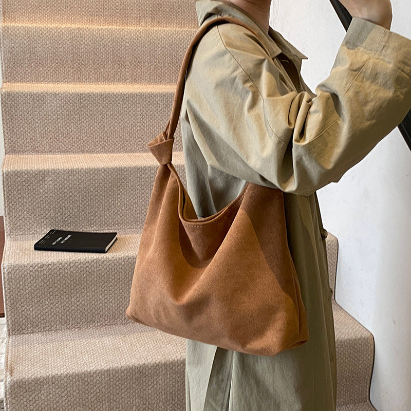 Suede Matte Solid Color Retro Simple Texture Bags