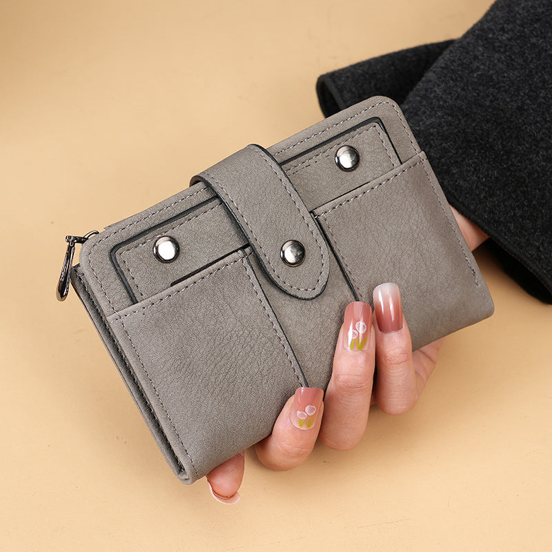 Women's Retro Two Fold Fashion Simple Mini Ladies Wallets