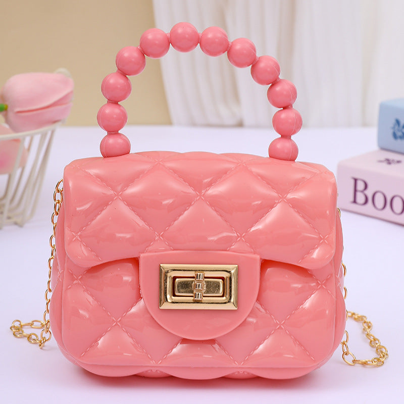 Women's Fashion Pearl Chain Portable Mini Gel Shoulder Bags
