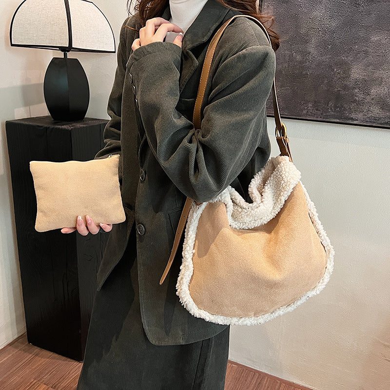 Women's Style Plush Large Capacity Underarm Fashion Shoulder Bags