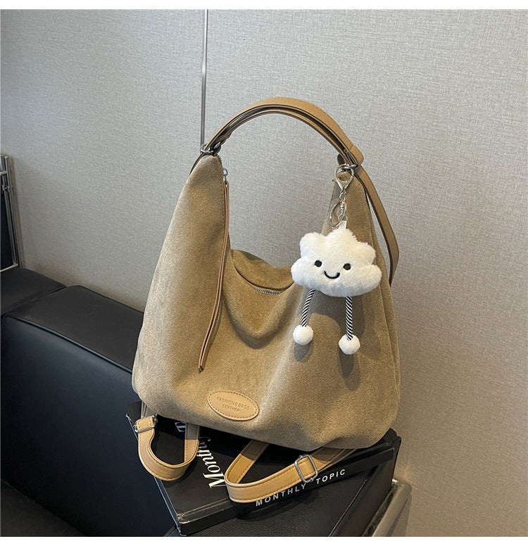 Women's Fashionable Large Capacity Texture Double Suede Crossbody Bags