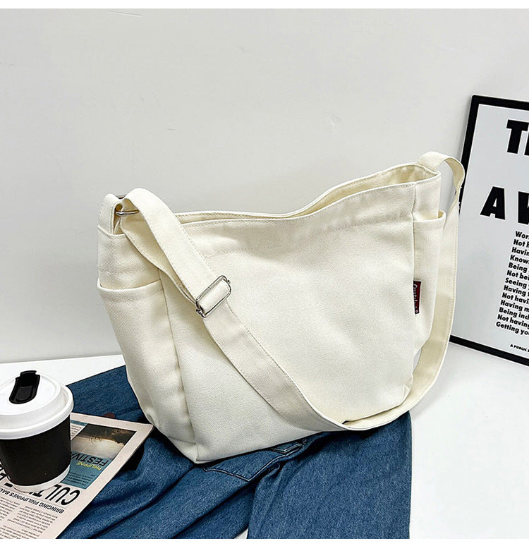 Women's Korean Style Canvas Large Simple Fashion Shoulder Bags