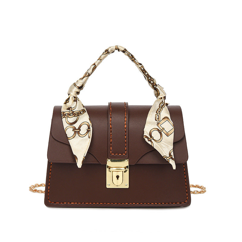 Women's Trendy Handmade Silk Scarf Solid Color Crossbody Bags