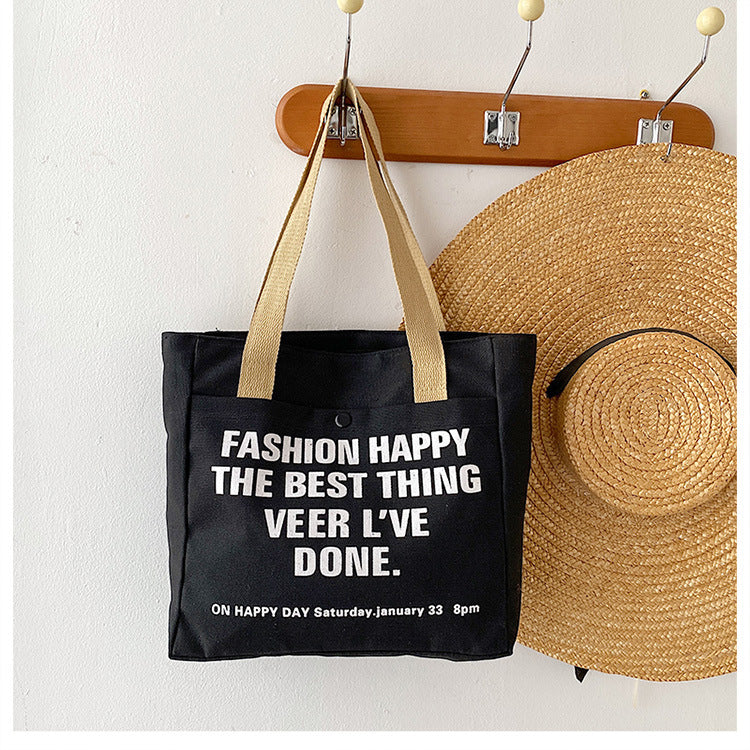 Women's Large Capacity Canvas Literary Style Fashionable Crossbody Bags