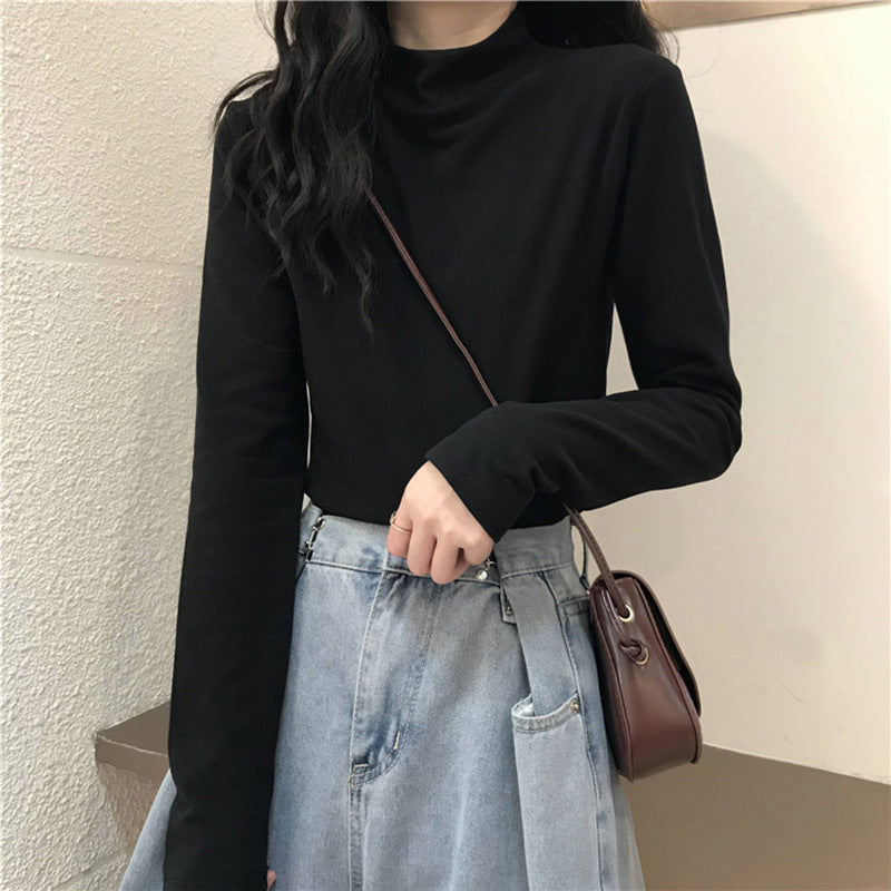 Women's Half Turtleneck Bottoming Shirt Inner Match Slimming Women's T-shirt