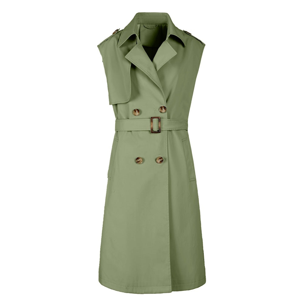 Women's Windbreaker Korean Style Slimming British Sleeveless Coats
