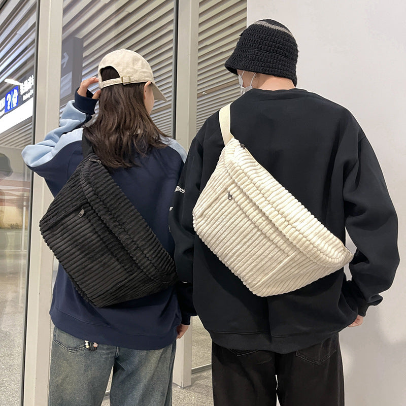 Men's Large Capacity College Style Simple Corduroy Bags
