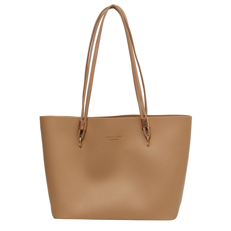 Women's Red Trendy Simple Large Capacity Commuter Tote Bags
