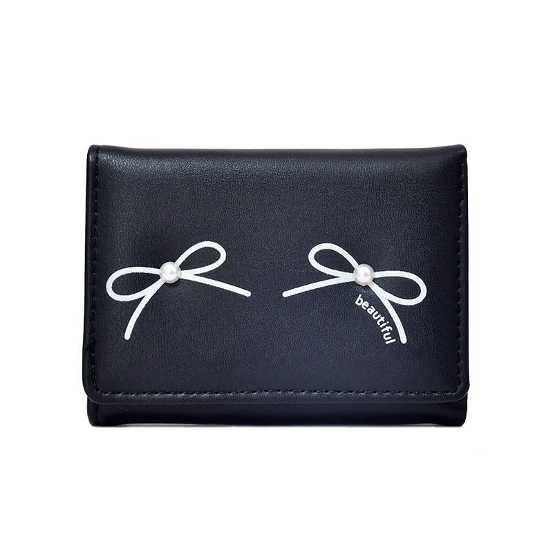 Women's Summer Bow Outing Cute Pearl Ladies Wallets