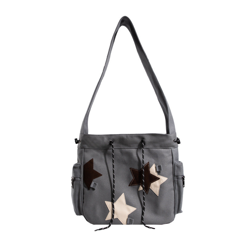 Style Vintage Canvas Wind Star Cram Large Bags