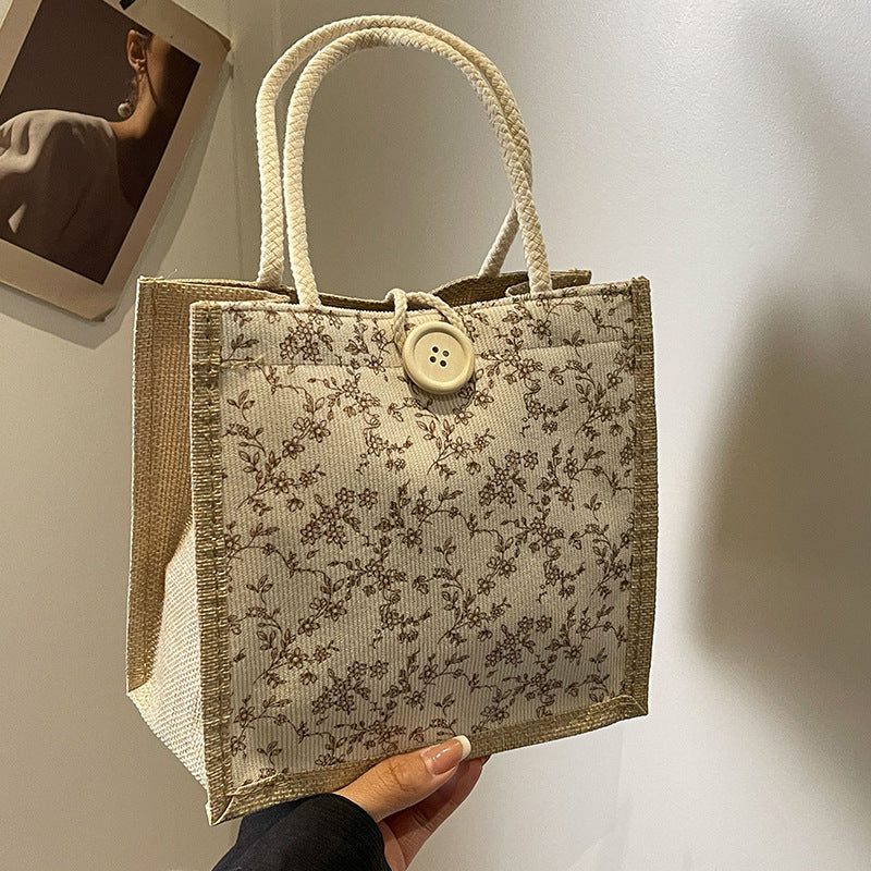 Summer French Floral Hand Lunch Box Shoulder Bags
