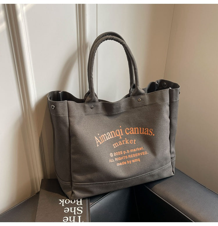 Women's Large Capacity Canvas Autumn Leisure College Shoulder Bags