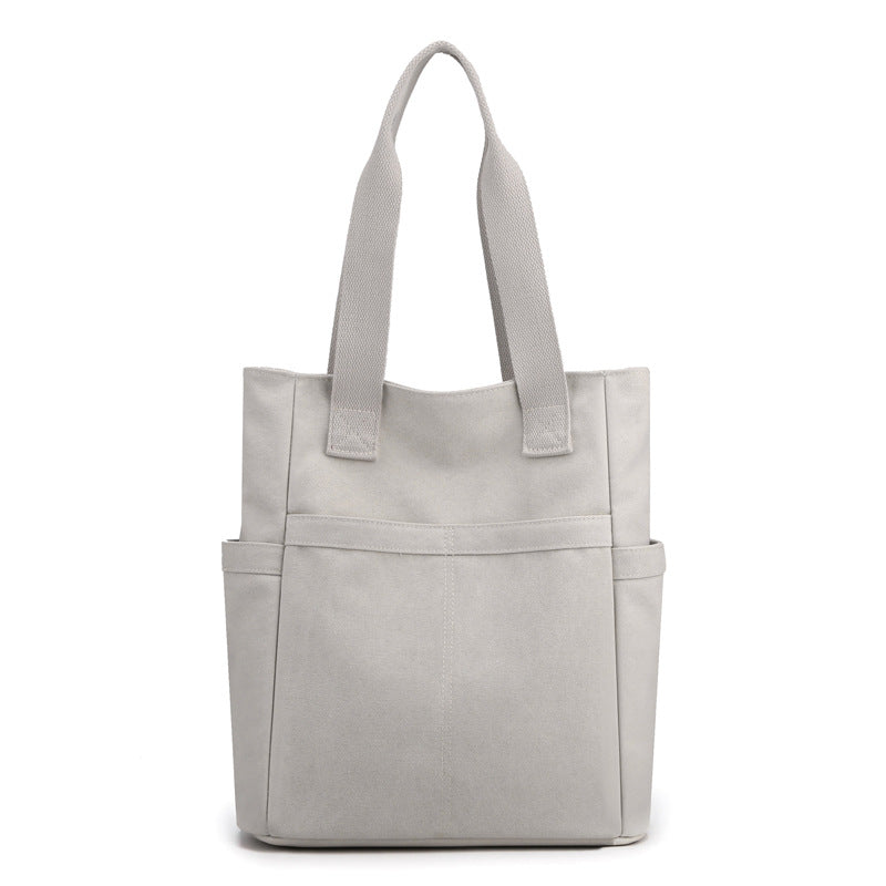 Women's Canvas Simple Korean Style Fashionable Large Shoulder Bags
