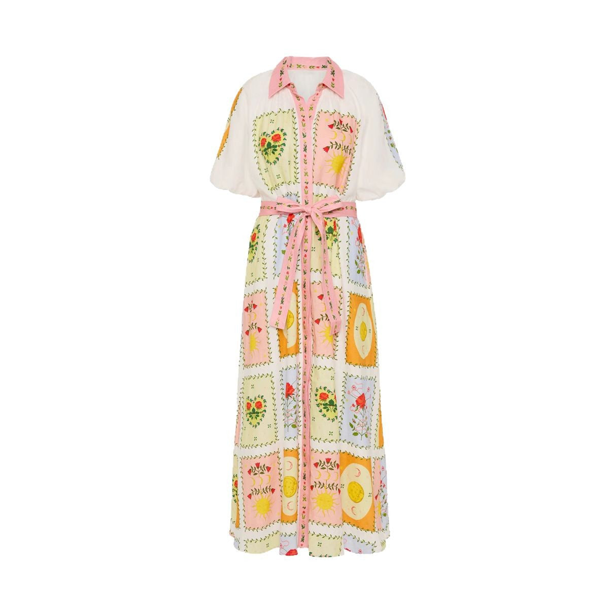 Women's Smiley Linen Loose Large Swing Dress Dresses
