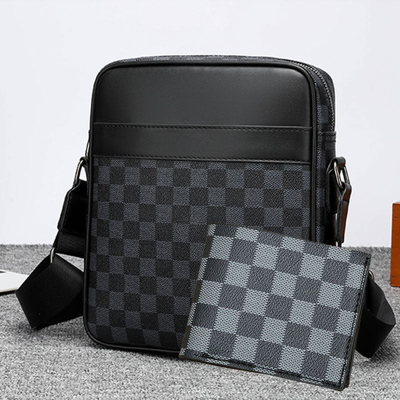 Men's Graceful Creative Plaid Fashion Leisure Men's Messenger Bags