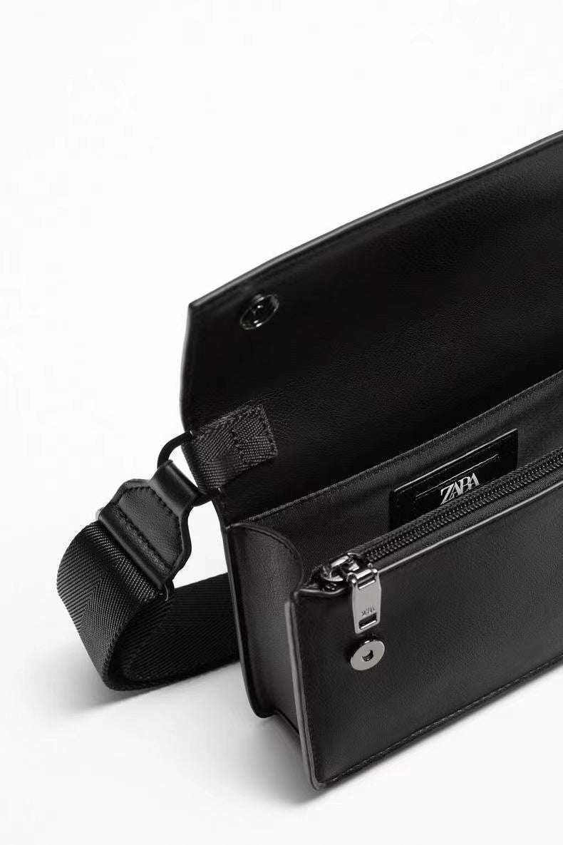 Men's Innovative Retro Black Flap Fashionable Men's Messenger Bags