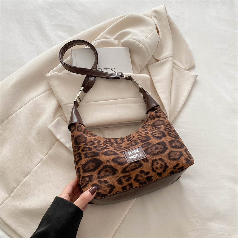 Women's Korean Fashion Leopard Print Popular Dumpling Bags